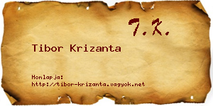 Tibor Krizanta névjegykártya